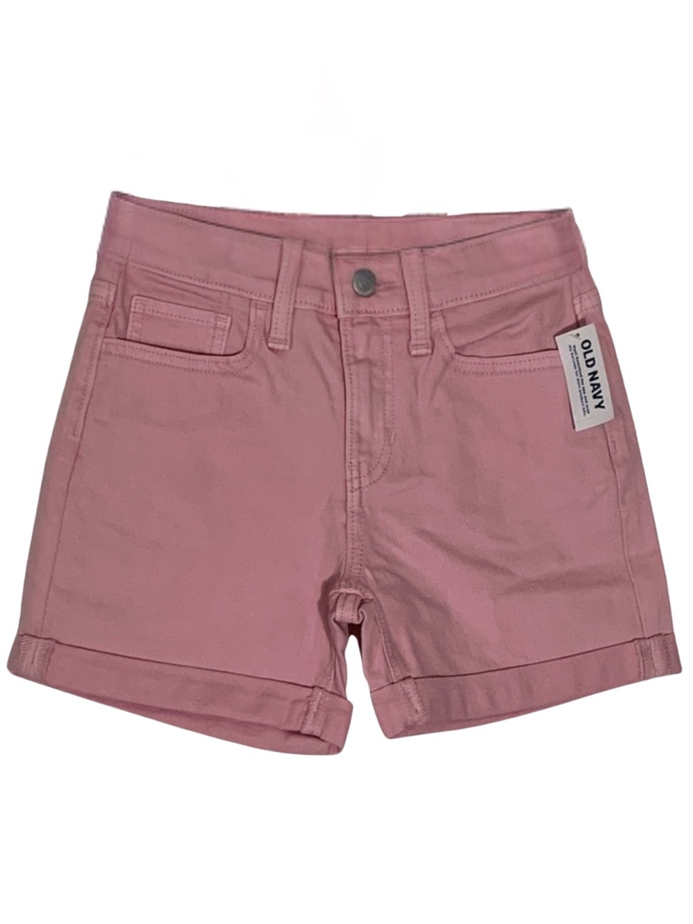 Old Navy Kids High Waisted Shorts Girls 10 Roll Cuff Twill Light Pink Denim